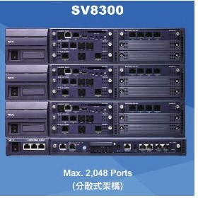 電話總機NEC SV8300 IP PBX, NEC網路交換機, 系統容量基本櫃 80 Ports, 最大2000Ports